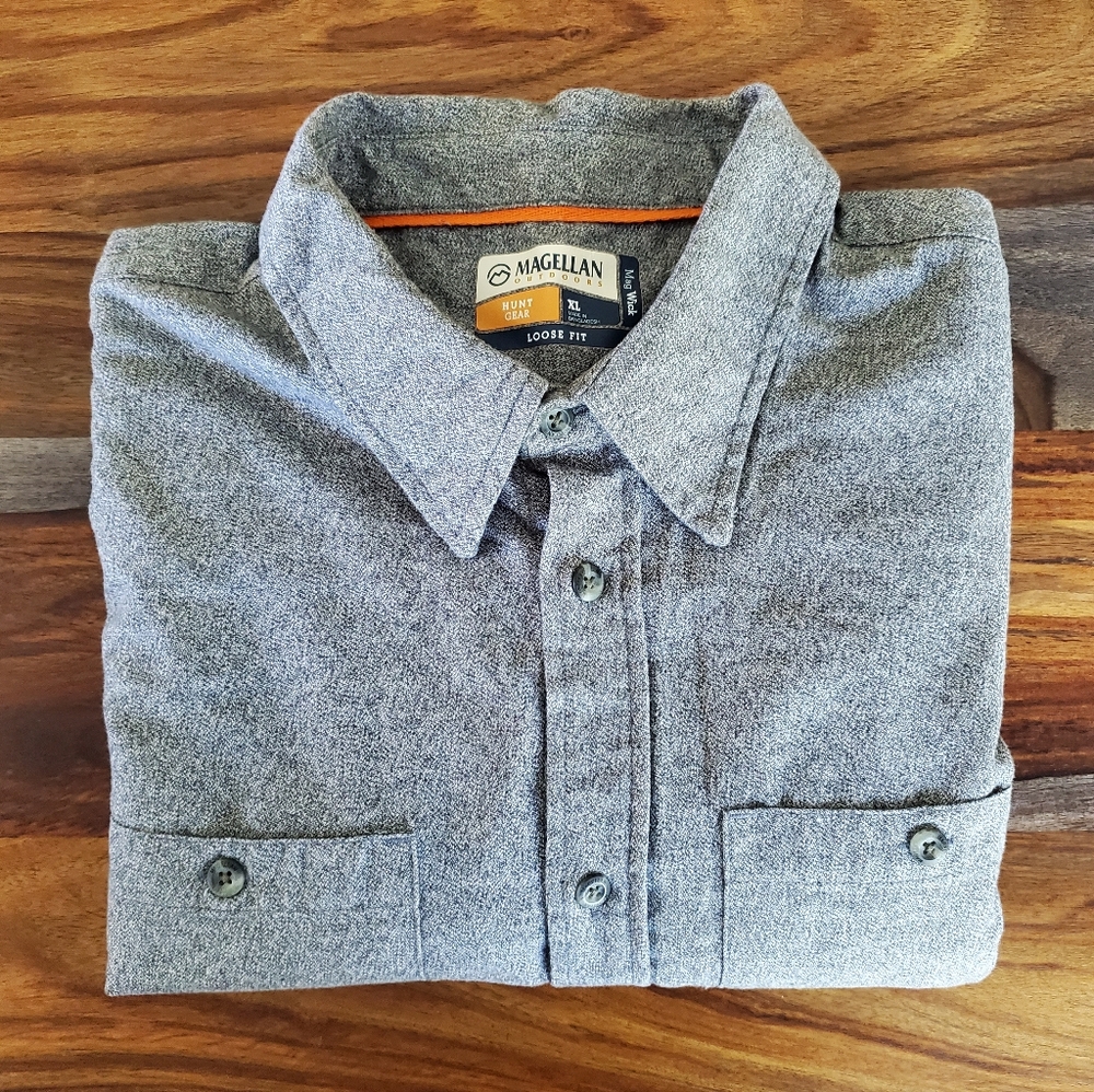 Nice Magellan Outdoors Men's Shirt, XL, Gray, Button Down, Long Sleeves
